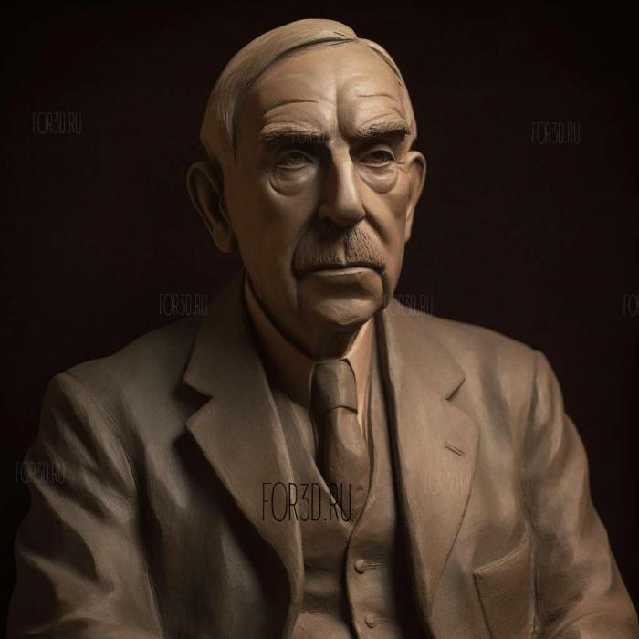 John Maynard Keynes economist 3 stl model for CNC