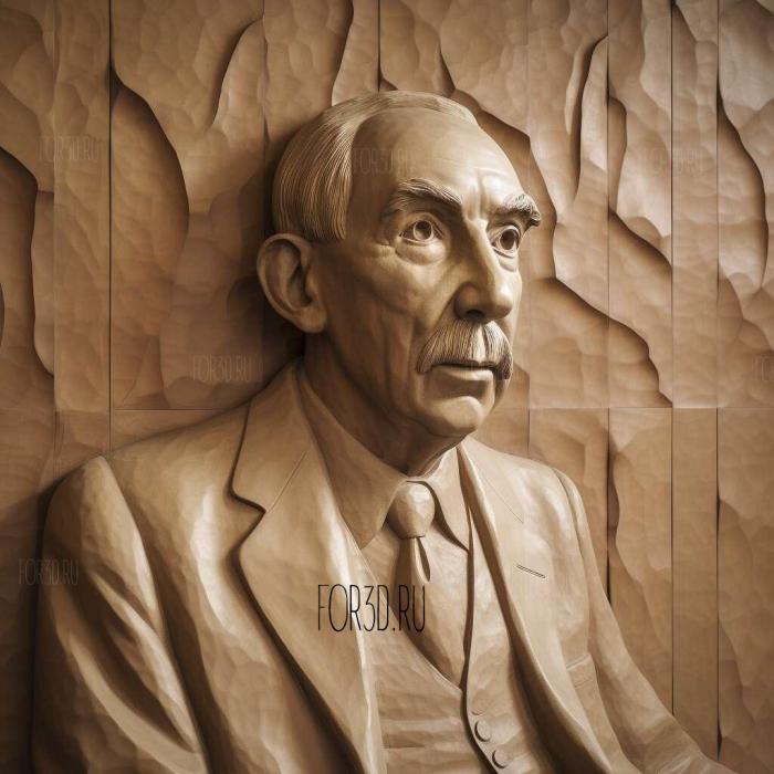 John Maynard Keynes economist 4 stl model for CNC