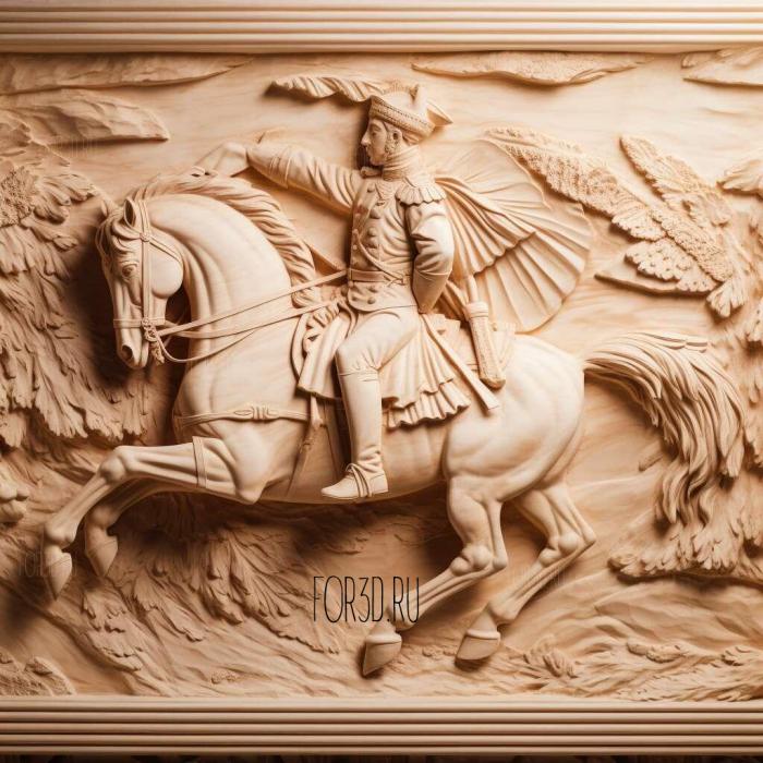 Napoleon Crossing the Alps 4 stl model for CNC