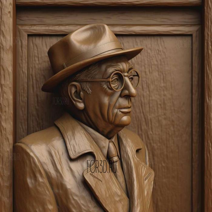 Statue de Georges Simenon Lige 2 stl model for CNC