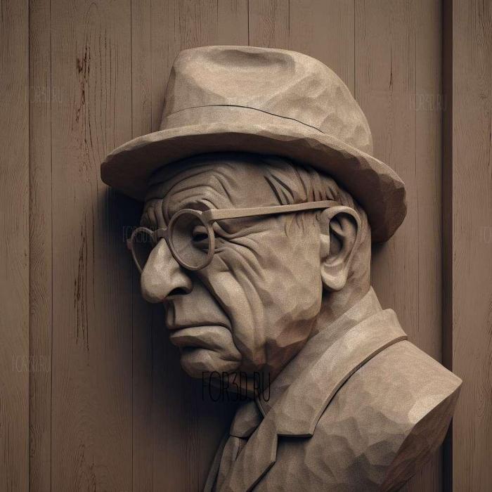 Statue de Georges Simenon Lige 3 stl model for CNC