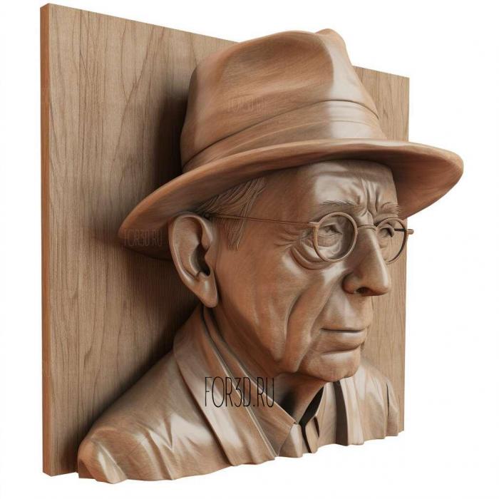 Statue de Georges Simenon Lige 4 stl model for CNC