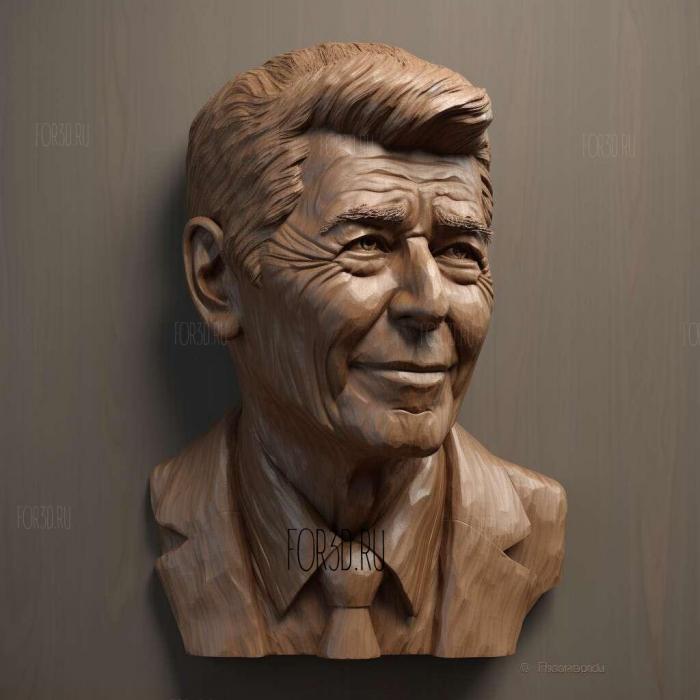 Ronald Reagan USPresident 1 stl model for CNC