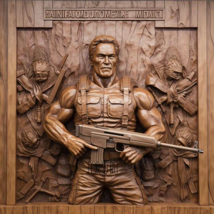 Commando arnold schwarzenegger 4 stl model for CNC