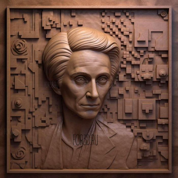 Maria Sklodowska Curie 2 stl model for CNC