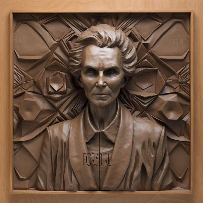 Maria Sklodowska Curie 3 stl model for CNC