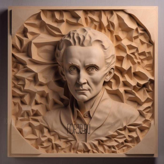 Maria Sklodowska Curie 3 stl model for CNC