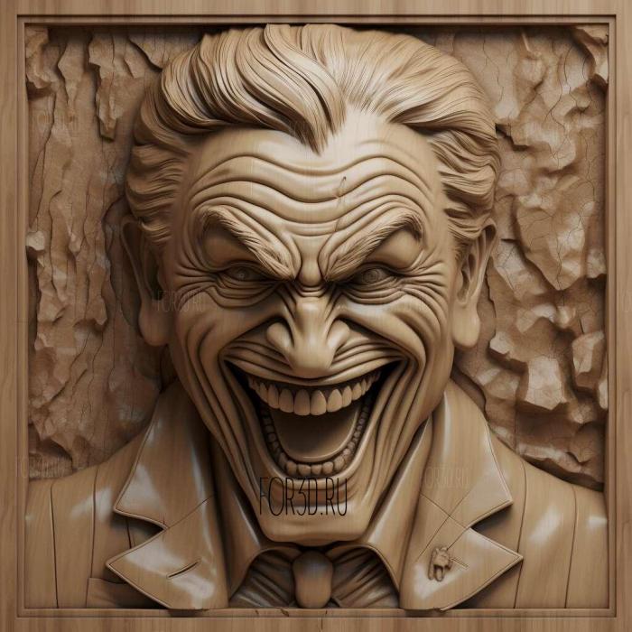 Joker in expression 2 stl model for CNC