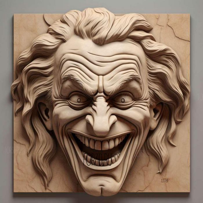 Joker in expression 4 stl model for CNC