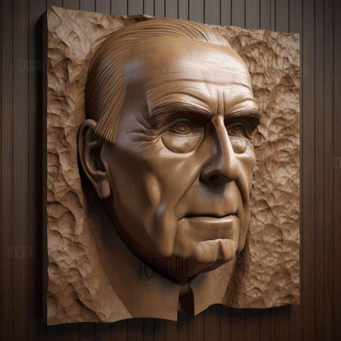 Bust of Franois Mitterrand 2 stl model for CNC