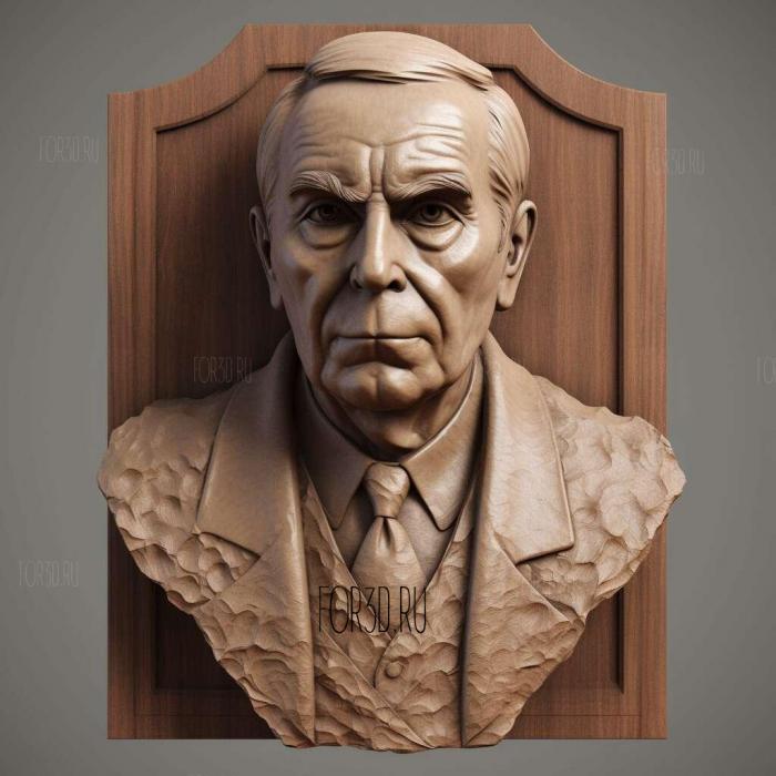 Bust of Franois Mitterrand 3 stl model for CNC