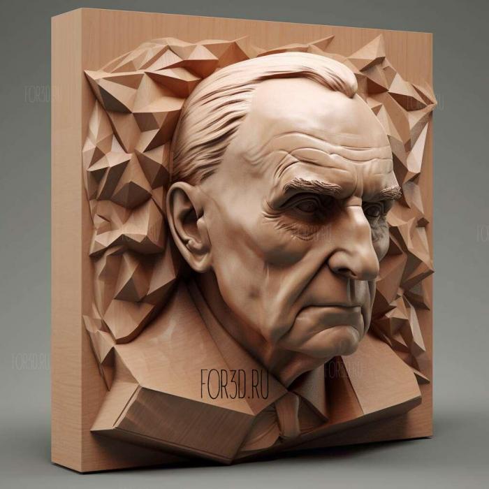 Bust of Franois Mitterrand 4 stl model for CNC