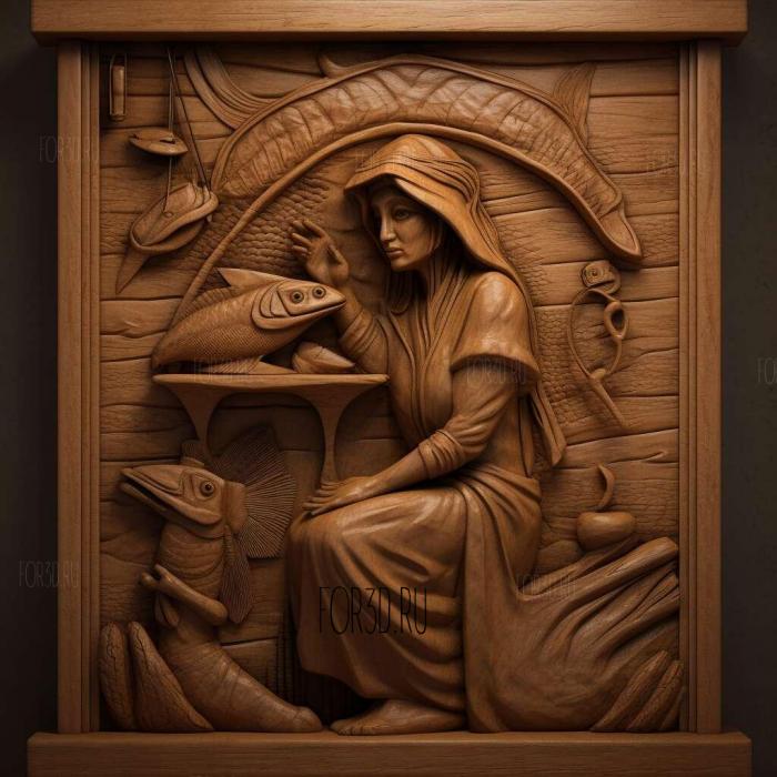 La vendedora de pescado 3 stl model for CNC