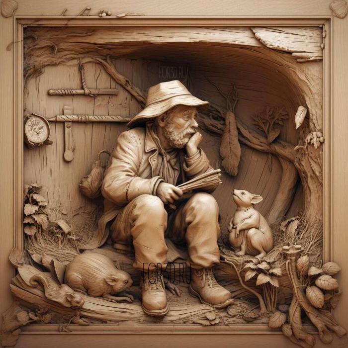 Jean Baptiste Monge 4 stl model for CNC