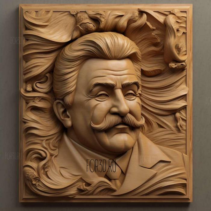 Stalin 3D caricature 3 stl model for CNC