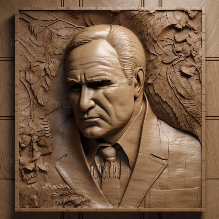 Marlon Brando actor 3 stl model for CNC