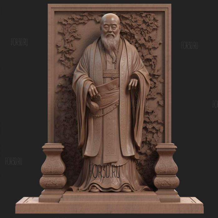 Suminokura Ryi statue photogrammetry scan 3 stl model for CNC