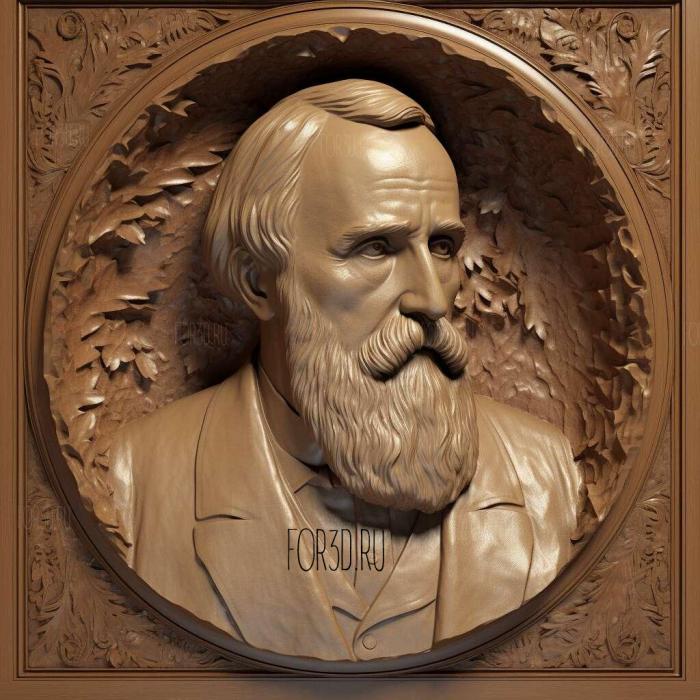 Rutherford B Hayes 4 stl model for CNC