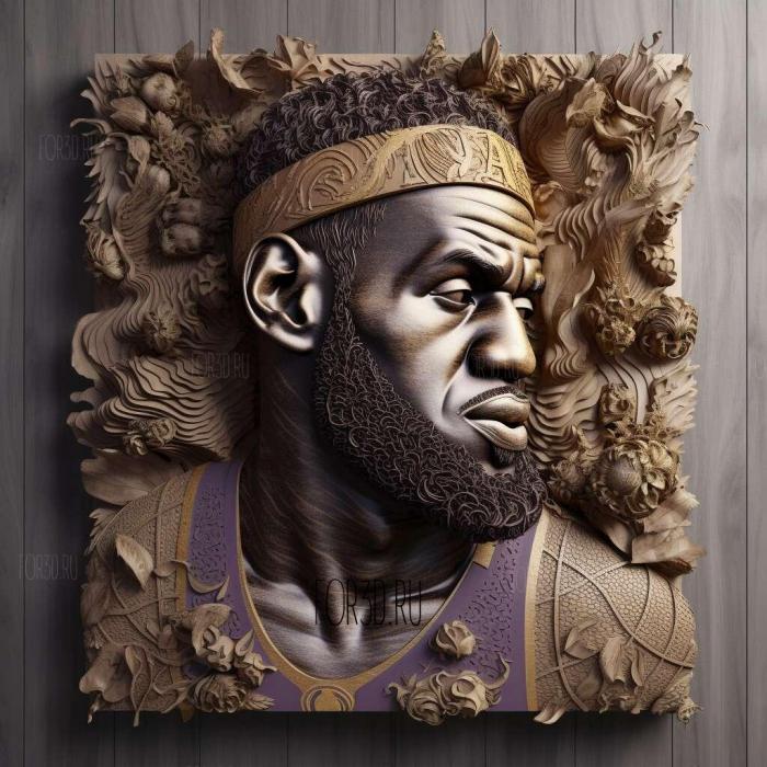 Lebron James in Lakers jersey 1 stl model for CNC