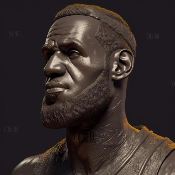 Lebron James in Lakers jersey 4 stl model for CNC