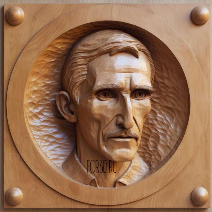 Nikola Tesla eyes to the side 4 3d stl модель для ЧПУ