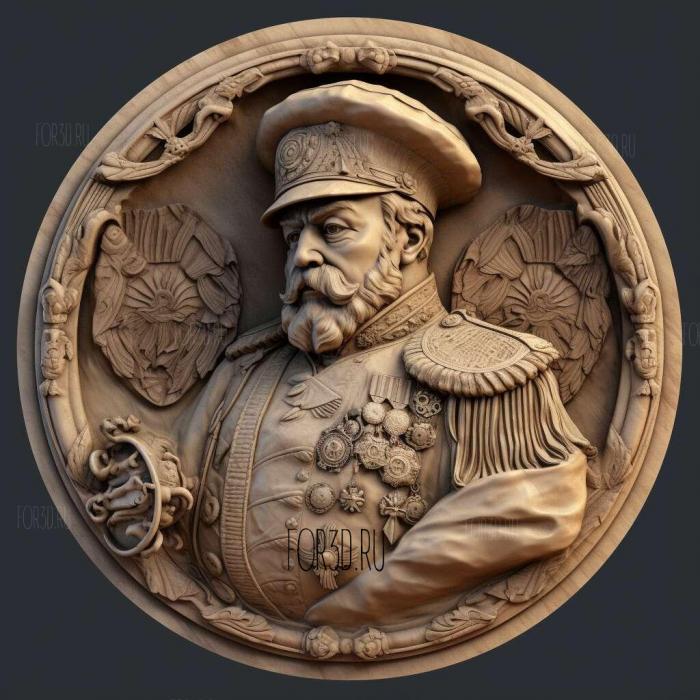 Prussian General 1 stl model for CNC