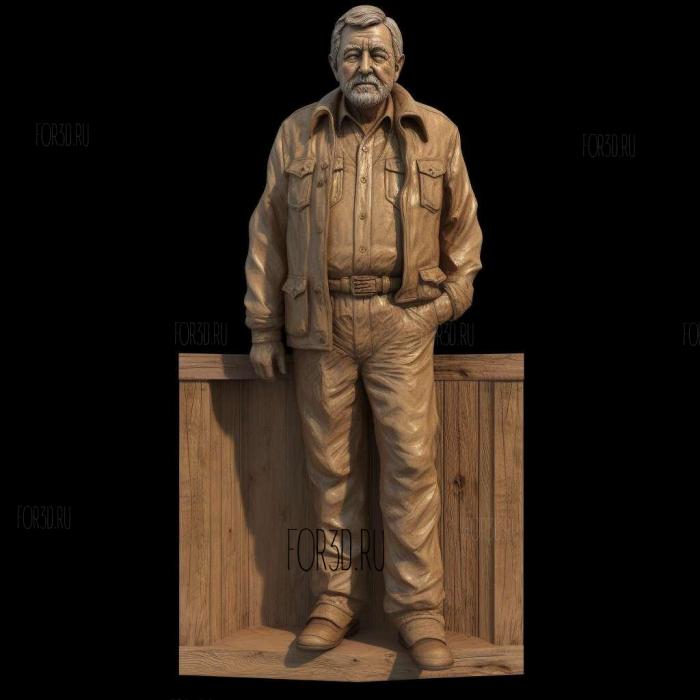 JOE CRAFTON SENIOR LIFE SIZE STATUE 3 stl model for CNC