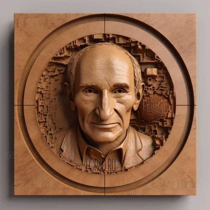 Tim Berners Lee Internet designer 2 stl model for CNC