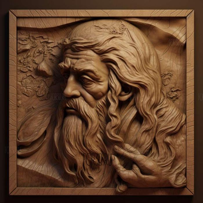 Leonardo Da Vinci in heat 1 stl model for CNC