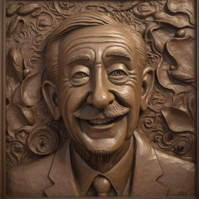 Walter Elias Disney 1 stl model for CNC