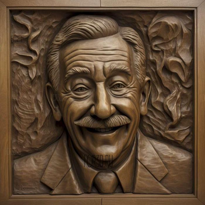 Walter Elias Disney 2 stl model for CNC