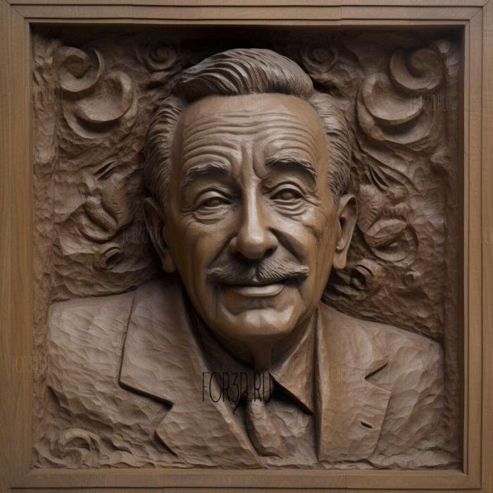 Walter Elias Disney 4 stl model for CNC