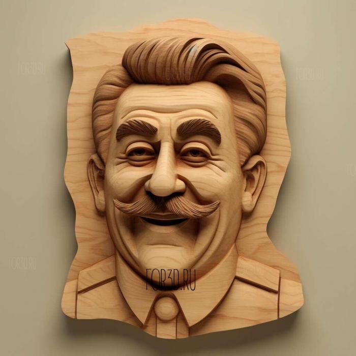 Stalin 3D caricature 2 stl model for CNC