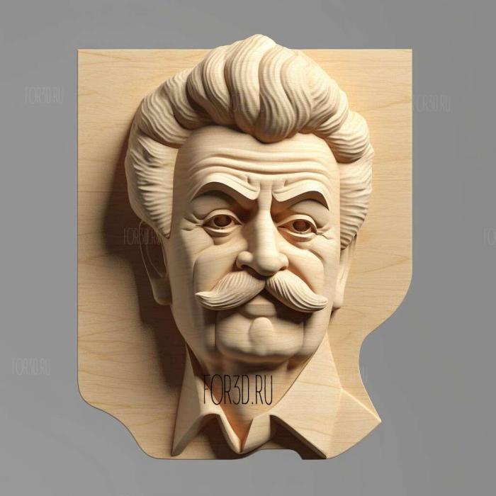 Stalin 3D caricature 3 stl model for CNC