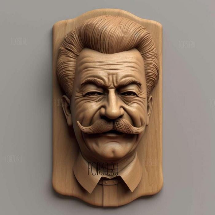 Stalin 3D caricature 4 stl model for CNC