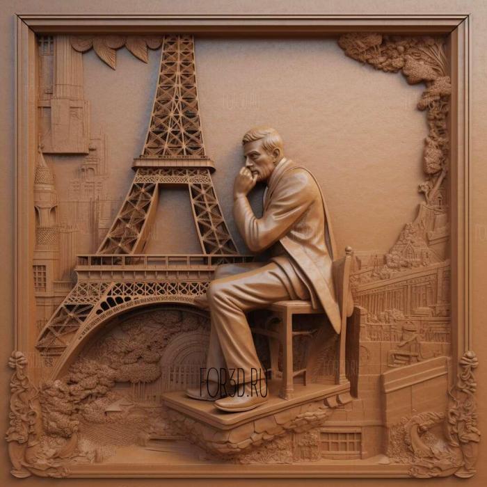 Gustav Alexandre Eiffel 1 stl model for CNC