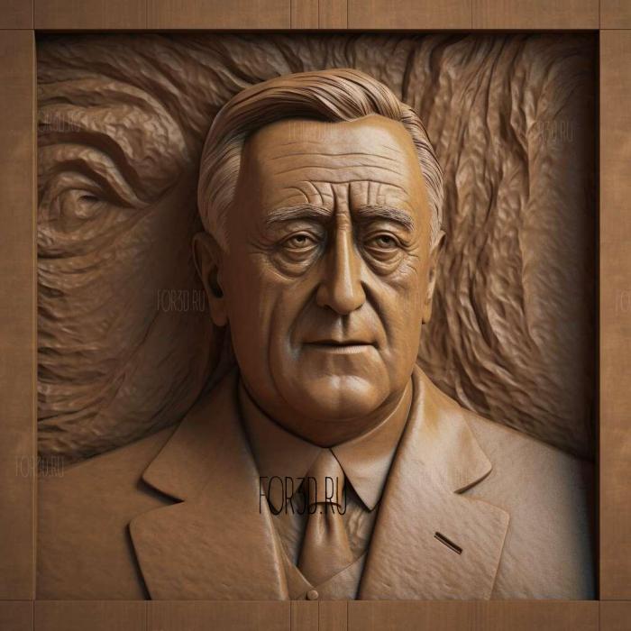 Franklin Delano Roosevelt 2 stl model for CNC