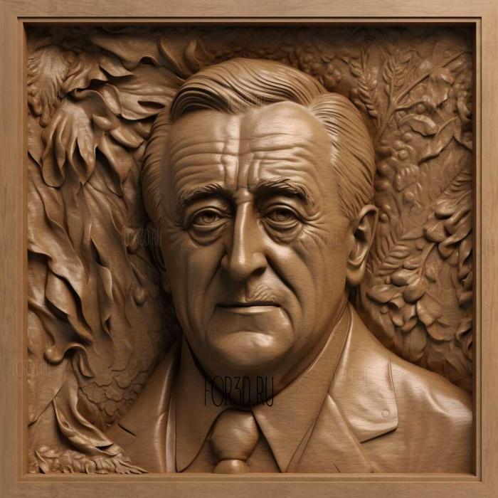 Franklin Delano Roosevelt 4 stl model for CNC