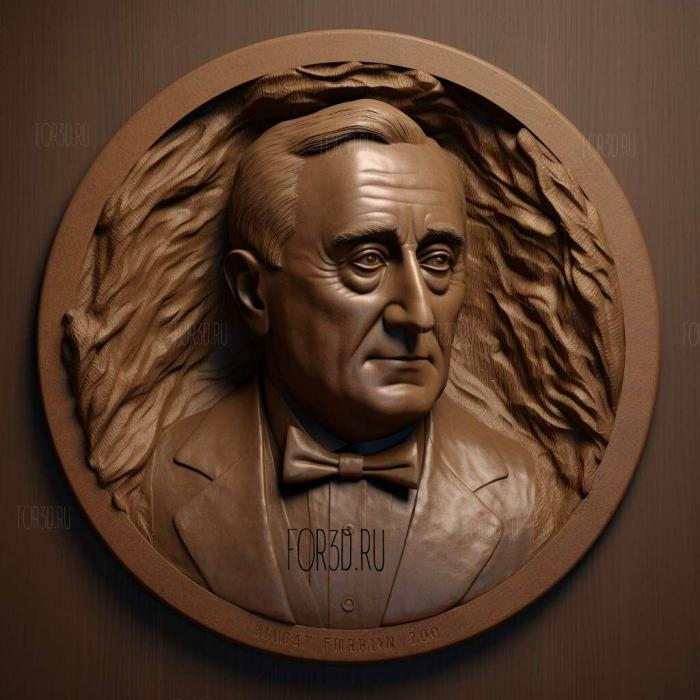 Franklin Roosevelt 1 stl model for CNC