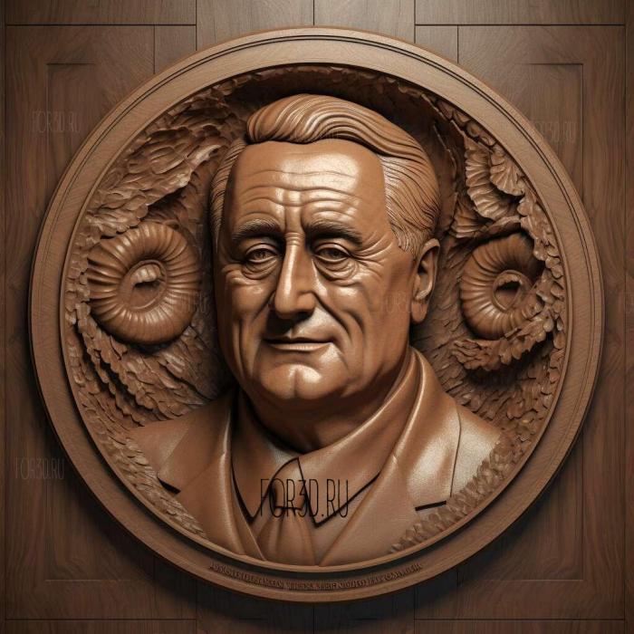 Franklin Roosevelt 3 stl model for CNC