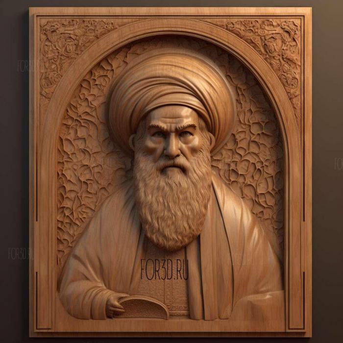 Iran Ayatollah Ruhollah Mousavi Khomeini 3 stl model for CNC