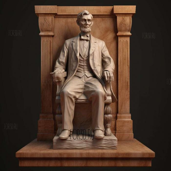 Abraham Lincoln with podium 1 stl model for CNC