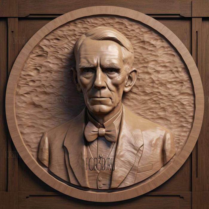 Henry Ford founder of Ford Motor Co 2 stl model for CNC