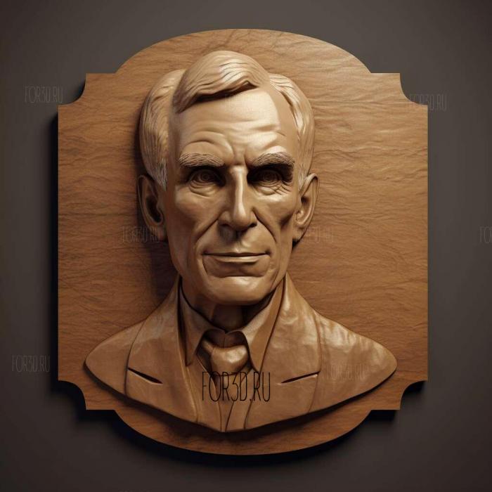 Henry Ford founder of Ford Motor Co 3 stl model for CNC