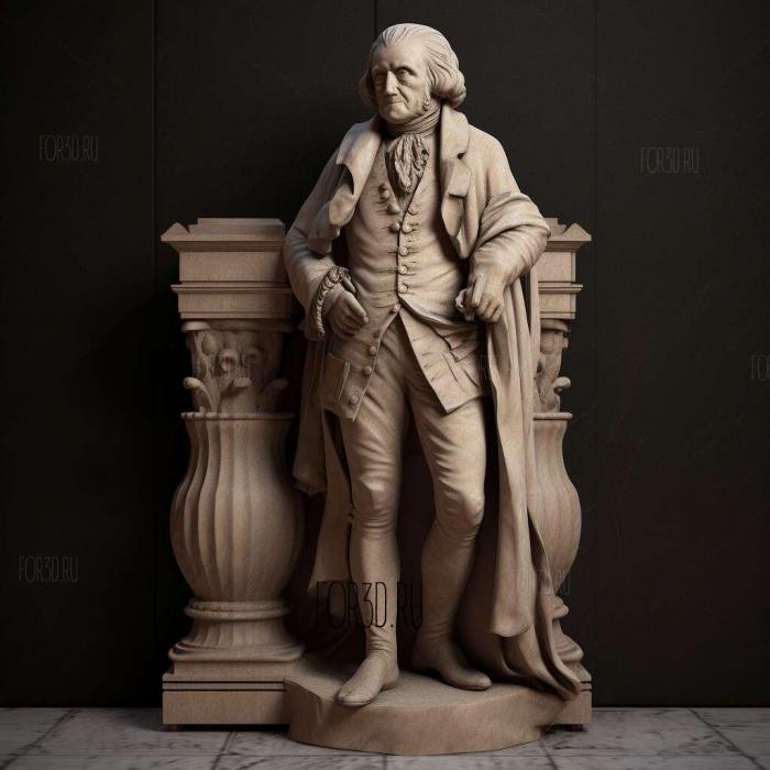 George Washington Greenough Statue 1840 3 stl model for CNC