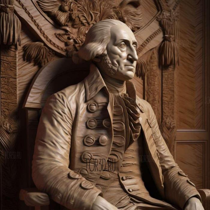 George Washington Greenough Statue 1840 4 stl model for CNC