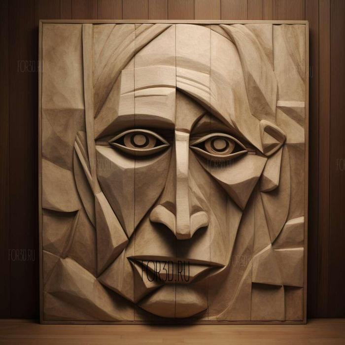 Retrato de Picasso 1 stl model for CNC