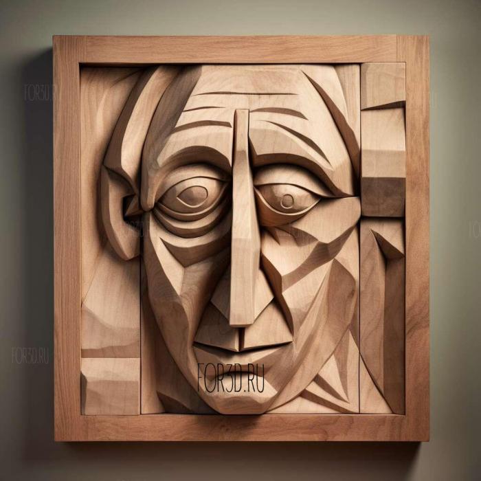 Retrato de Picasso 2 stl model for CNC