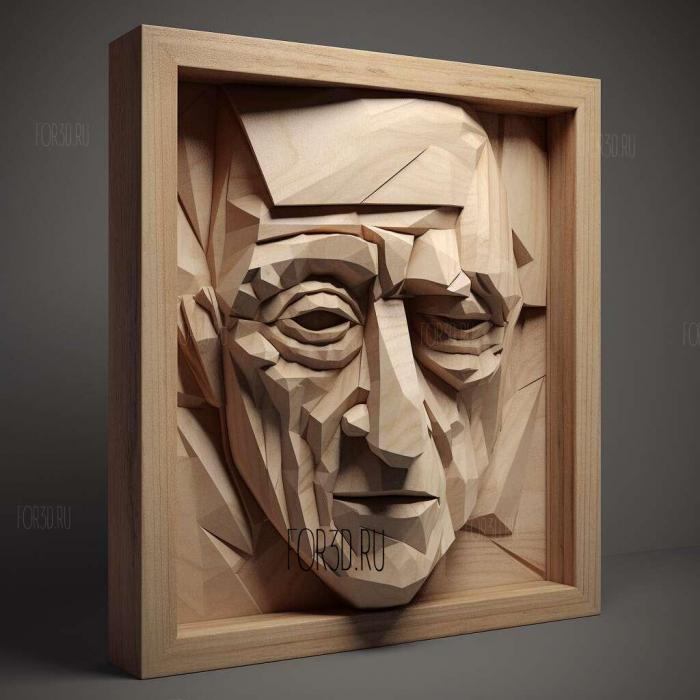 Retrato de Picasso 3 stl model for CNC