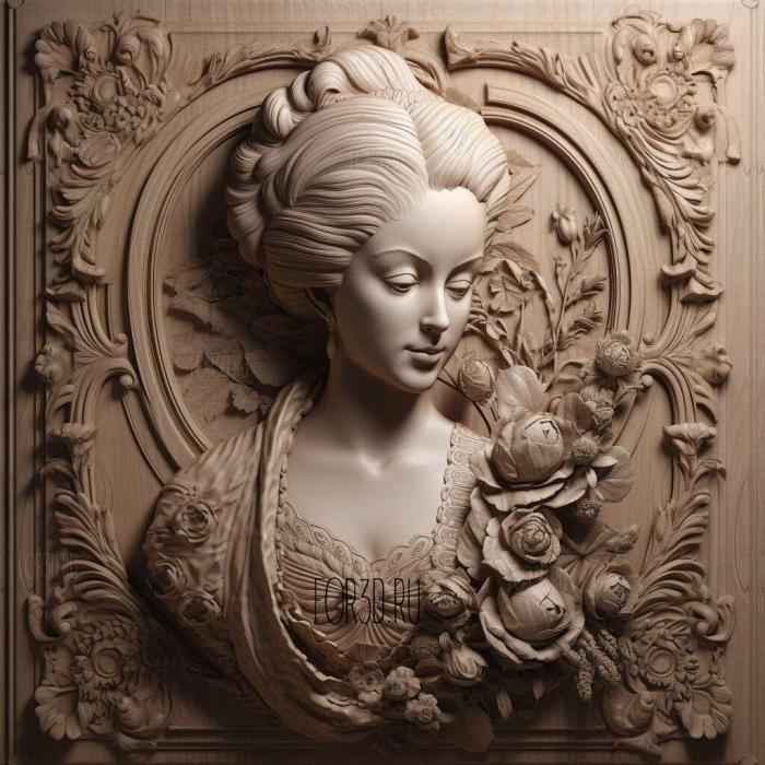 marie antoinette 1 stl model for CNC